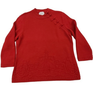 Adrianna Papell Sweater PM‎ Petite M Wool Red Embro